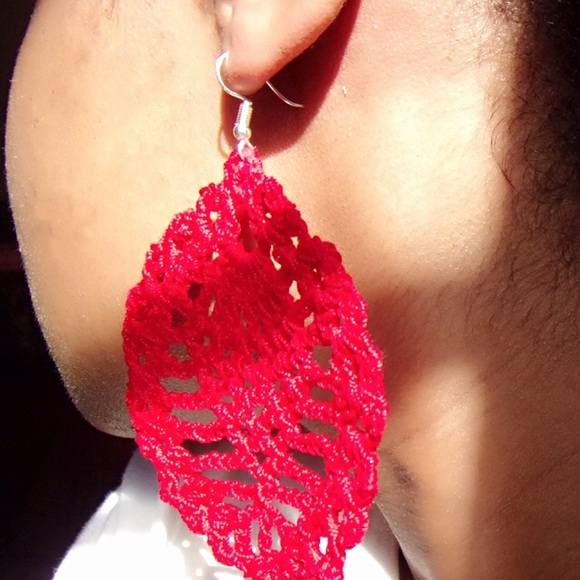 Victory Red Earrings - Picture 4 of 4